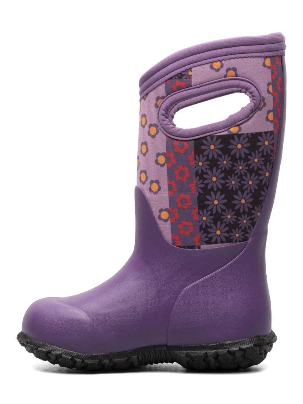 BOGS Purple Floral Kids' Pull-On Rain Boot Sz 12